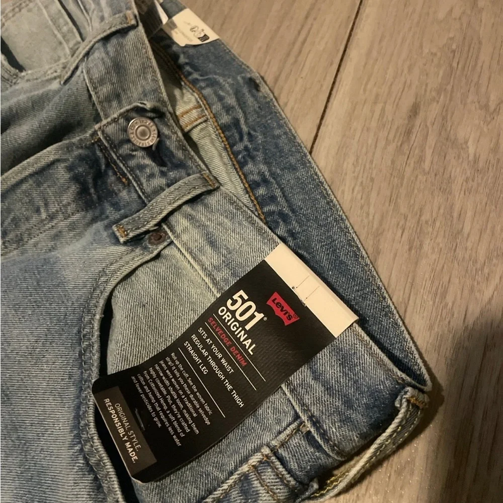 Levi's Men's Light Blue Patchwork Straight Jeans - Picture 2 of 4